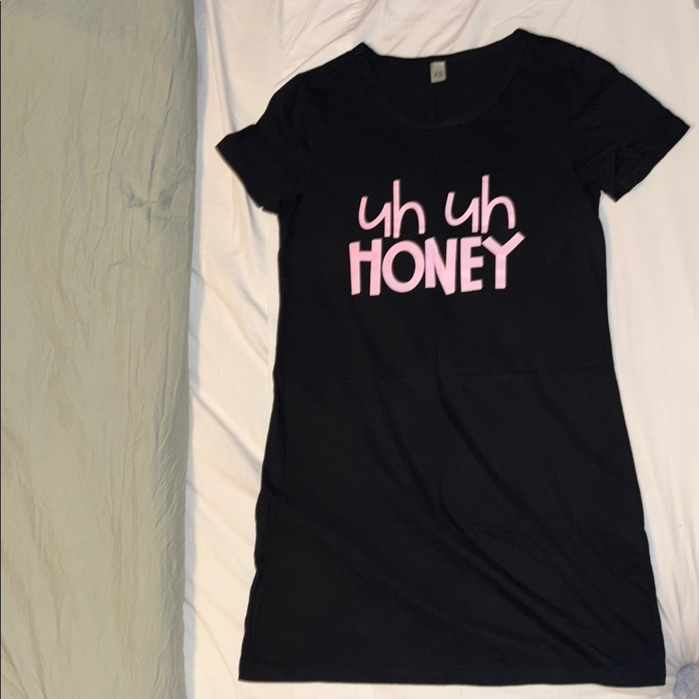 Trendy Black dress with Pink Graphic